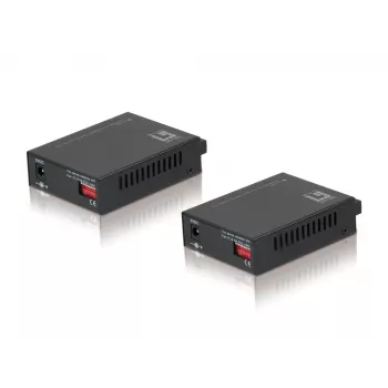 Conversor de mídia LevelOne RJ45 para SC BIDI Fast Ethernet conjunto, fibra monomodo, 20 km
