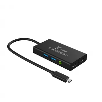 Hub USB de captura de vídeo j5create JVA01-N 1920x1080 30Hz preto