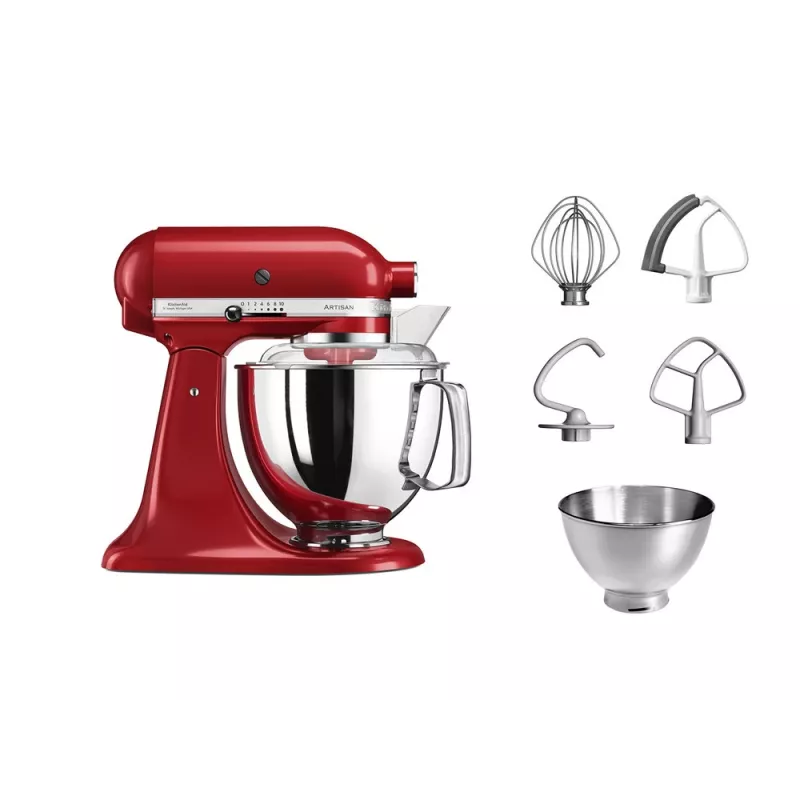 Robot de cozinha KitchenAid Artisan 5KSM175PS — 300 W, 4,8 l taça de aço inoxidável, vermelho