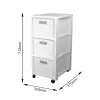 Estante rotho Country armário de plástico com 3 gavetas, branco, 71,2×32,5×37,5 cm, tecnopolímero, rodas