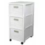 Estante rotho Country armário de plástico com 3 gavetas, branco, 71,2×32,5×37,5 cm, tecnopolímero, rodas