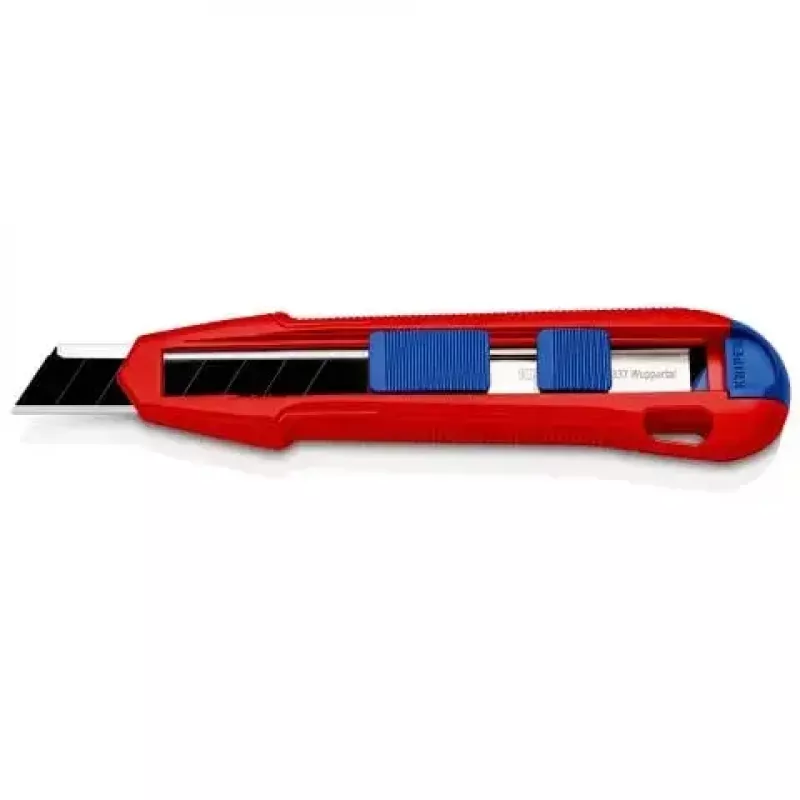 Faca de lâminas retráteis Knipex CutiX® preto azul vermelho
