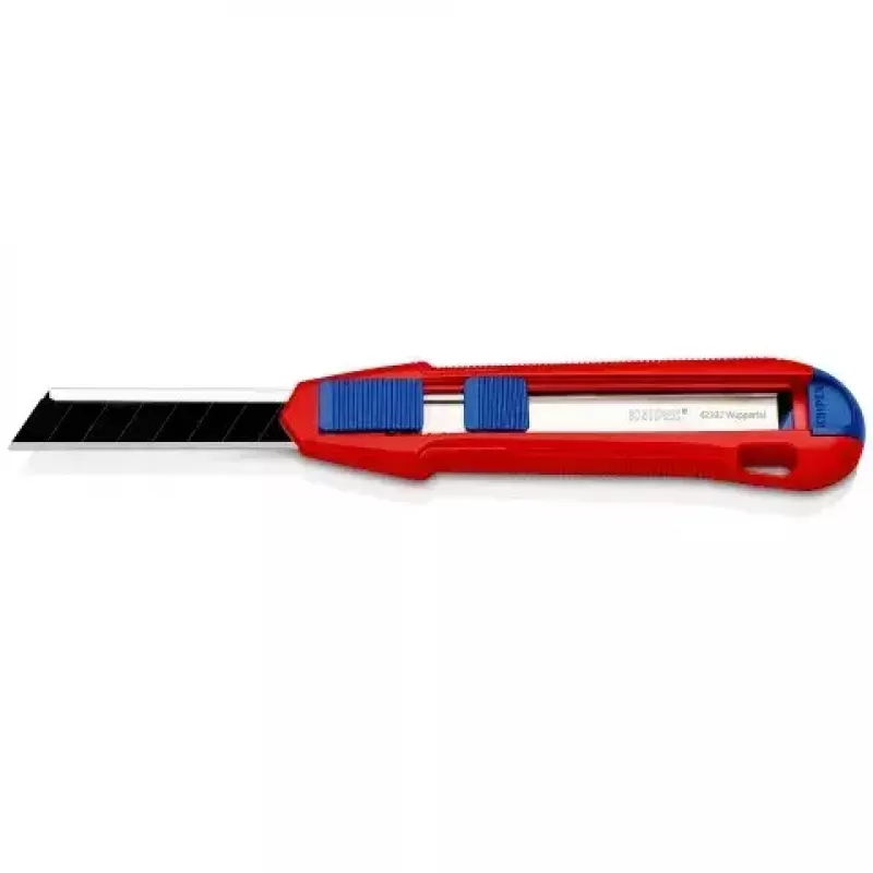 Faca de lâminas retráteis Knipex CutiX® preto azul vermelho