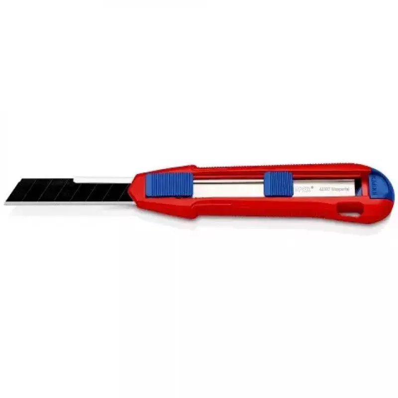 Faca de lâminas retráteis Knipex CutiX® preto azul vermelho