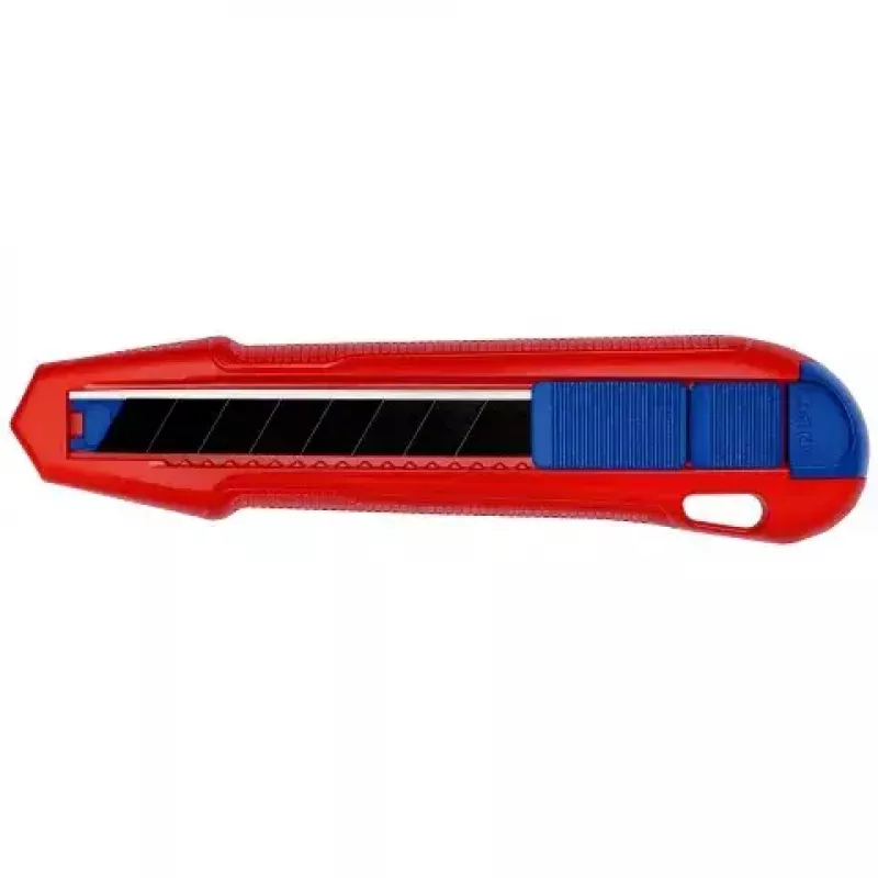 Faca de lâminas retráteis Knipex CutiX® preto azul vermelho
