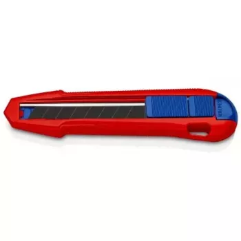 Faca de lâminas retráteis Knipex CutiX® preto azul vermelho