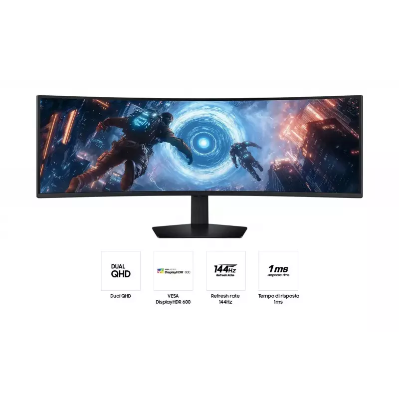Monitor Samsung S49FG912EU 124,5 cm (49 polegadas) 5120 x 1440 píxeis Dual QHD LCD preto