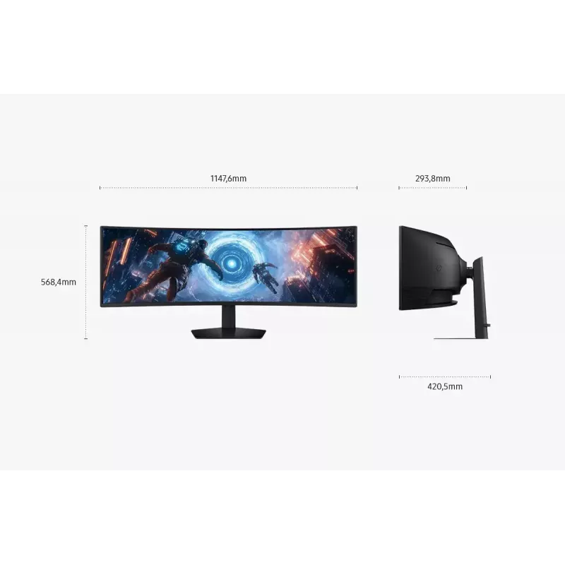 Monitor Samsung S49FG912EU 124,5 cm (49 polegadas) 5120 x 1440 píxeis Dual QHD LCD preto