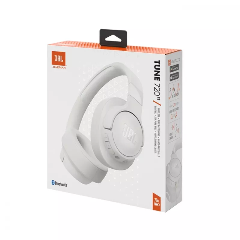Headset JBL Tune 720BT sem fios auscultadores chamadas/música Bluetooth branco