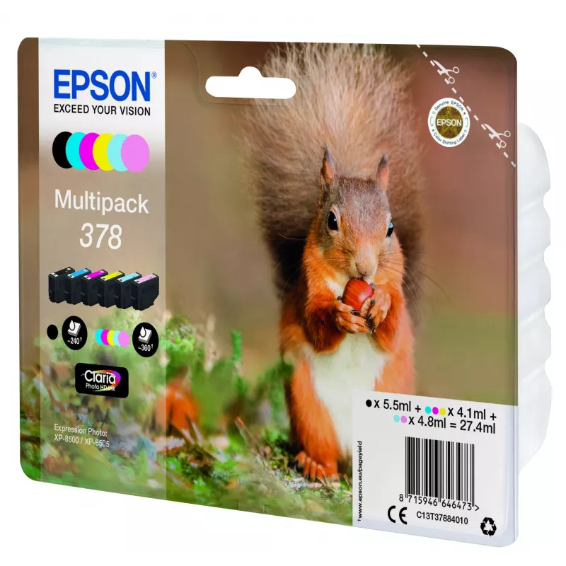 Conjunto de cartuchos de tinta Epson C13T37884010 preto ciano ciano-claro magenta-claro magenta amarelo