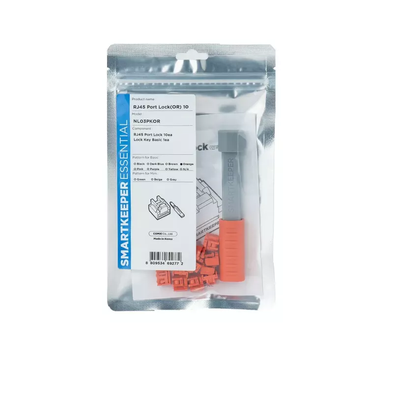Bloqueador de portas + chave Smartkeeper NL03PKOR RJ-45 Laranja 10 unid.