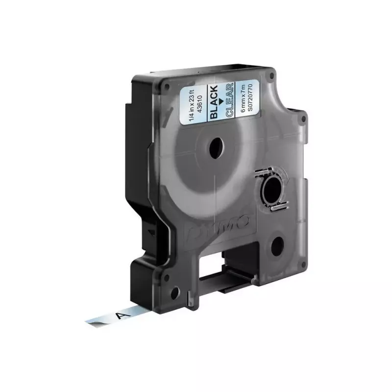 Etiquetas DYMO Authentic D1 | impressão preta em película transparente | 6 mm x 7 m | etiquetas autoadesivas para impressoras de etiquetas LabelManager | fabricado na Europa