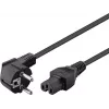 Goobay cabo de ligação angular 2m preto ficha de rede tipo F conector fêmea C15