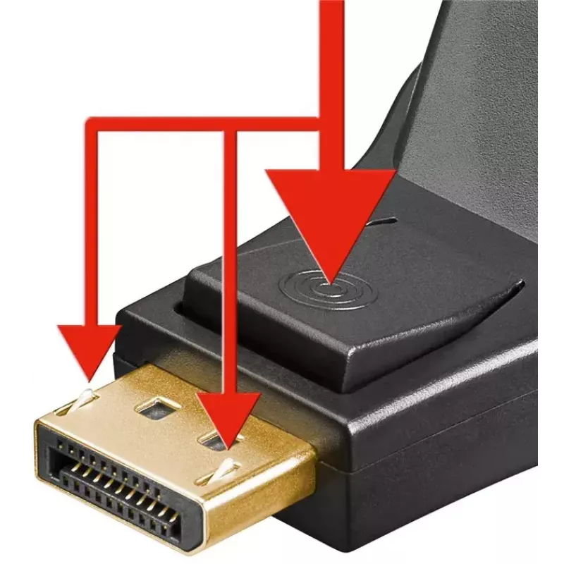 Adaptador DisplayPort/DVI-D Goobay 1.1 banhado a ouro preto