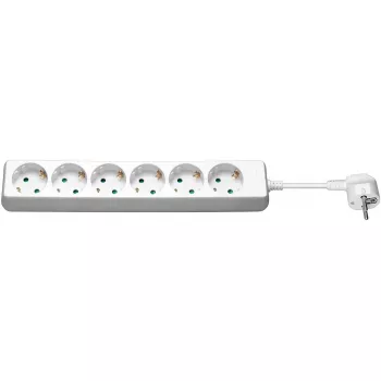 Régua de tomadas Goobay 6 tomadas 1,5 m branca 6 tomadas AC 3500 W