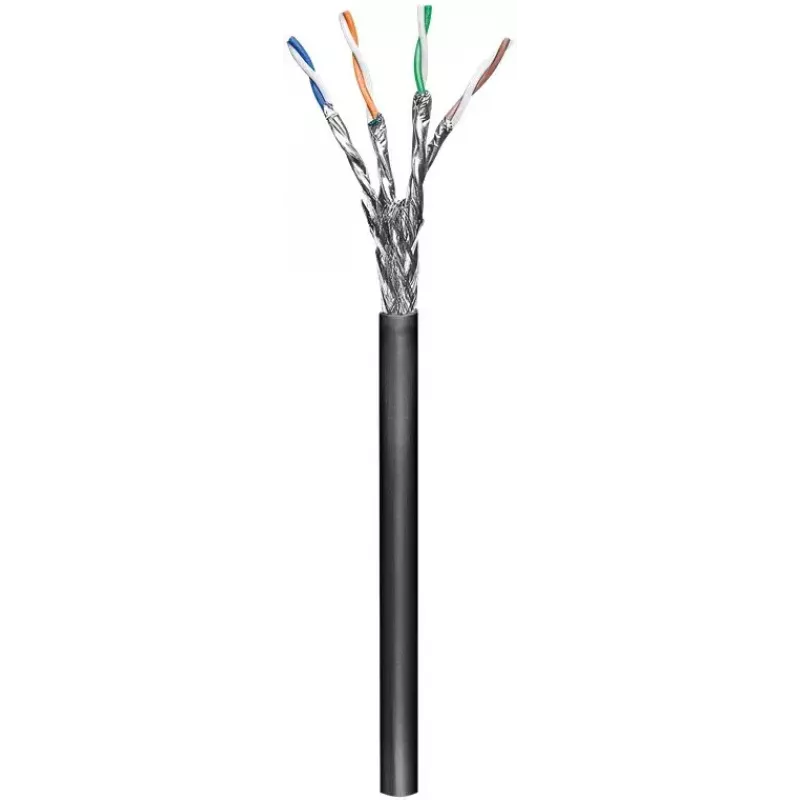 Cabo de rede Goobay CAT 6 exterior S/FTP 100 m preto