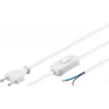 Cabo Goobay com ficha euro para montagem - com interruptor 1,5 m branco