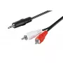 Cabo de áudio Goobay 51652 10m 3,5mm para 2 x RCA preto