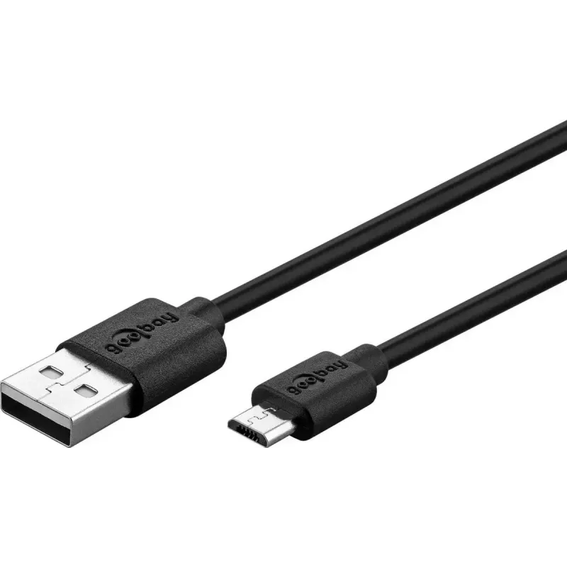 Cabo de carregamento rápido e sincronização Goobay Micro-USB 1 m USB 2.0 preto