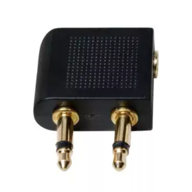 Adaptador de cabo LOGILINK CA1089 — 2×3,5 mm para 1×3,5 mm, contactos dourados, preto