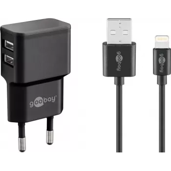 Conjunto de carregadores interior Goobay Dual Apple Lightning 44995