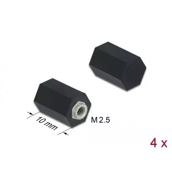 Espaçador M2,5 sextavado interior 10 mm preto 4 unid. DeLOCK 60243