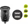 Adaptador de carregamento para automóvel Goobay Dual-USB 24 W preto carregamento rápido proteção contra sobretensão