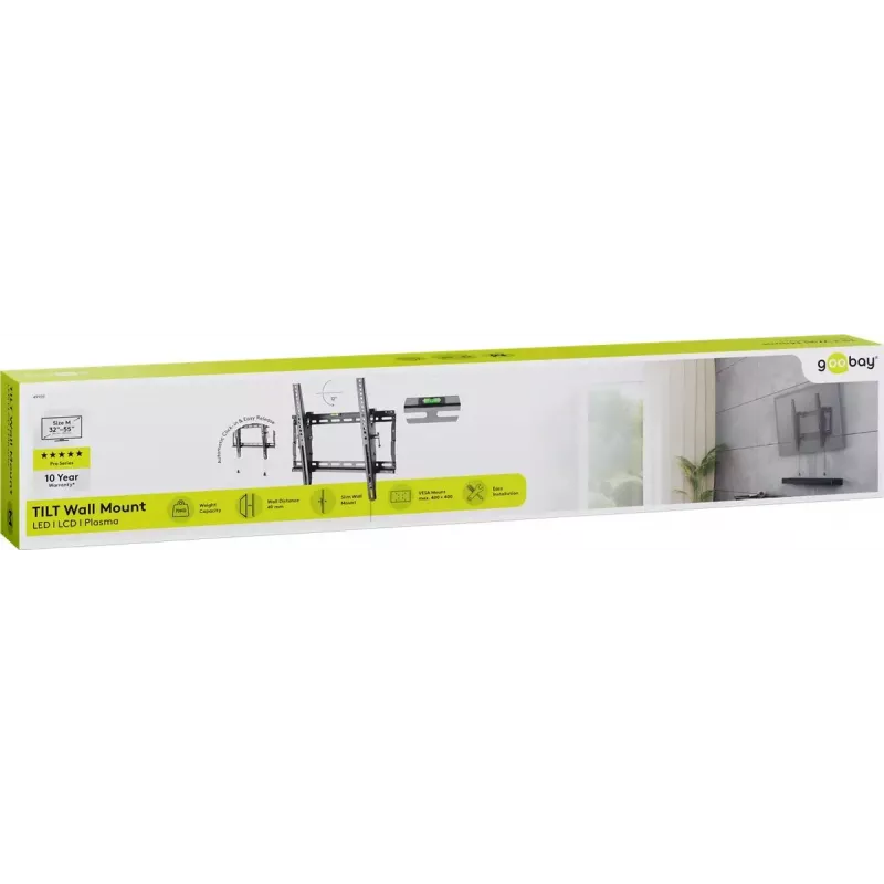 Suporte de parede para TV Goobay 49909 139,7 cm (55 polegadas) preto