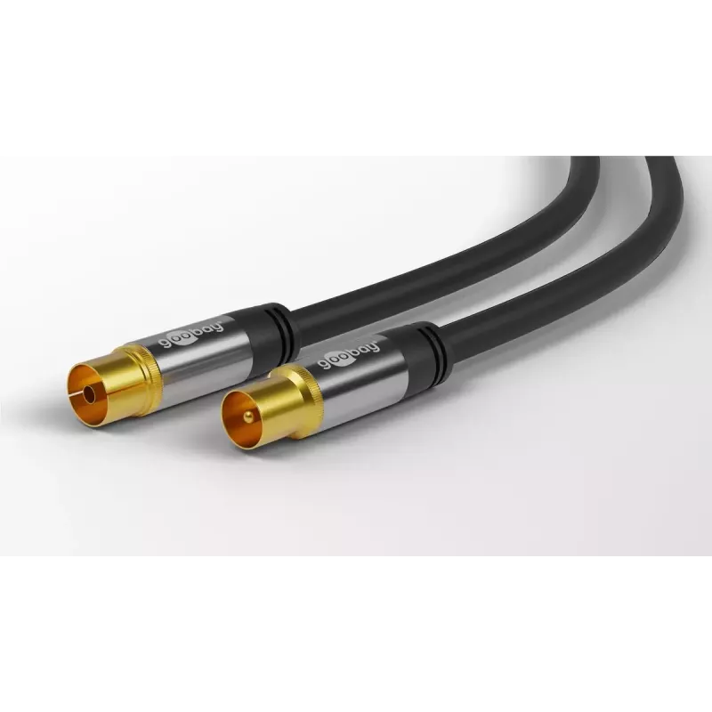 Cabo coaxial Goobay 70378 3 m preto ficha para conector fêmea