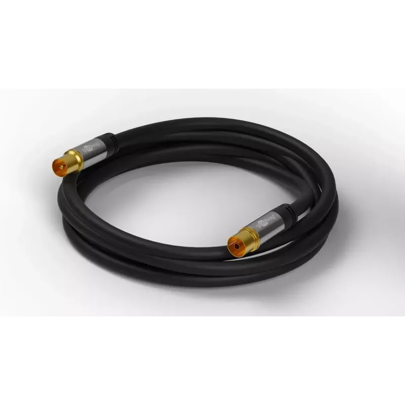 Cabo coaxial Goobay 70378 3 m preto ficha para conector fêmea