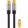 Cabo coaxial Goobay 70378 3 m preto ficha para conector fêmea