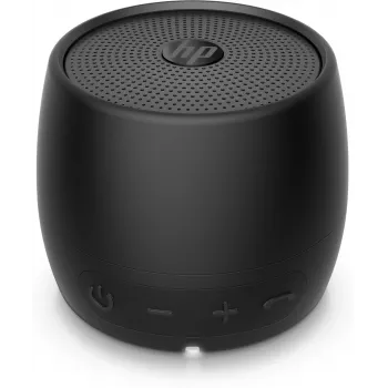 HP Altifalante Bluetooth 360 preto, com fio e sem fios, altifalante portátil mono, preto, cilíndrico, botões, universal