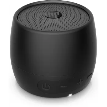 HP Altifalante Bluetooth 360 preto, com fio e sem fios, altifalante portátil mono, preto, cilíndrico, botões, universal