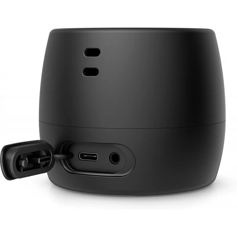 HP Altifalante Bluetooth 360 preto, com fio e sem fios, altifalante portátil mono, preto, cilíndrico, botões, universal