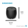 HP Altifalante Bluetooth 360 preto, com fio e sem fios, altifalante portátil mono, preto, cilíndrico, botões, universal
