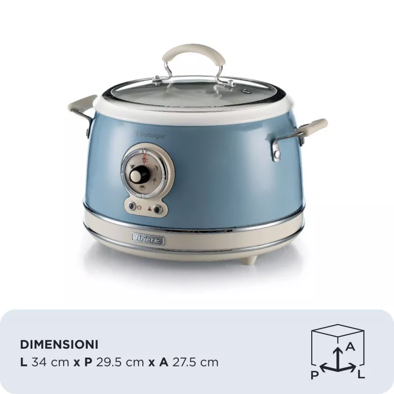 Ariete Vintage 2904 panela de arroz / panela de cozedura lenta, 3,5 l, 700 W, azul