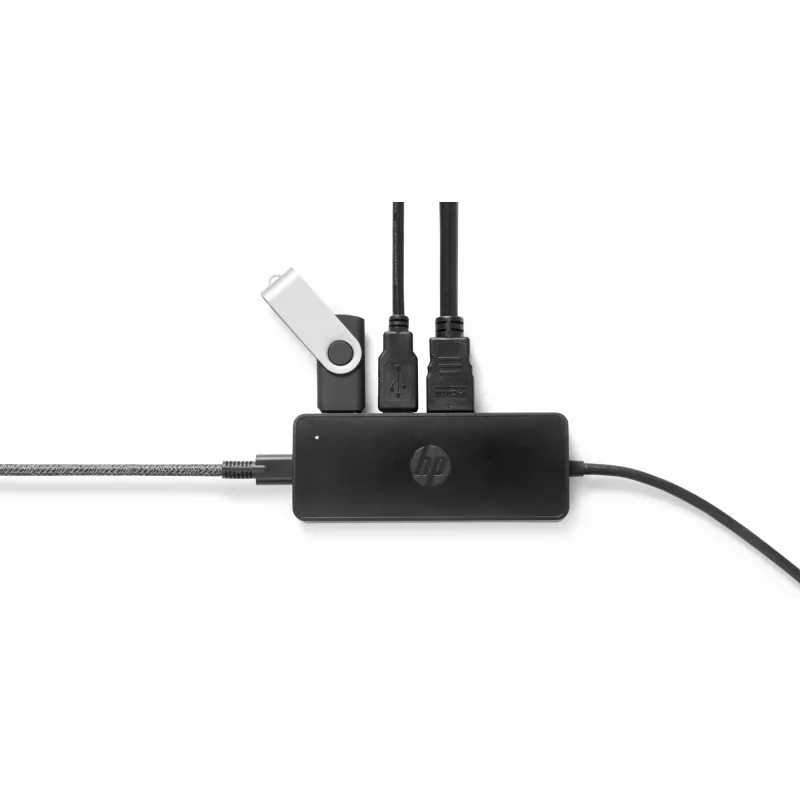HP USB-C Travel Hub G2, com fio, USB 3.2 Gen 1 (3.1 Gen 1) Type-C, preto, China, Windows 10, 107 mm