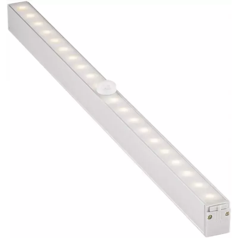 Goobay Luminária LED de armário com sensor de movimento prateado 20 lâmpadas