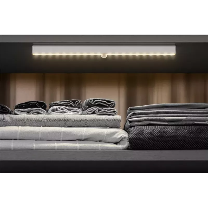 Goobay Luminária LED de armário com sensor de movimento prateado 20 lâmpadas