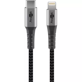 Cabo Lightning Goobay 2m preto cinzento 60W 3A USB C