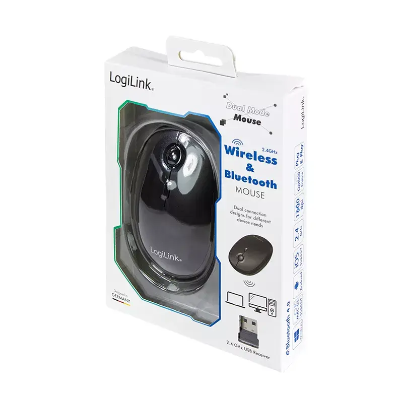 Rato LogiLink ID0204 RF sem fios + Bluetooth