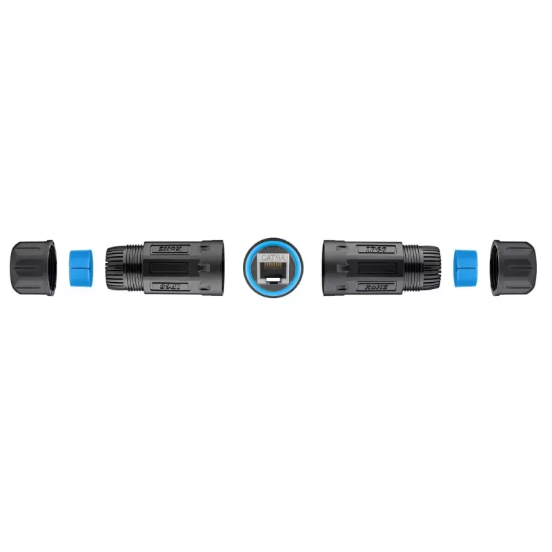 Cabo de ligação Goobay CAT 6A exterior RJ45 fêmea-fêmea IP68 preto