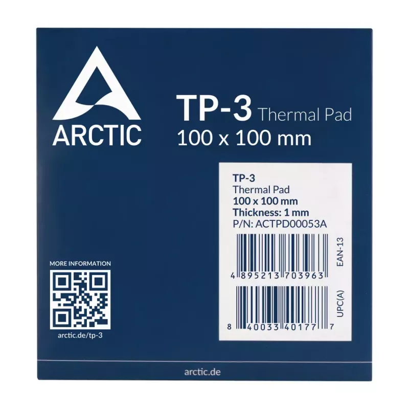 Pad térmico ARCTIC TP-3 Premium Performance 100 x 100 mm, 1 mm