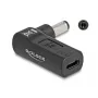 Adaptador DeLOCK USB Type-C fêmea para 5,5 x 2,1 mm macho 90° angular