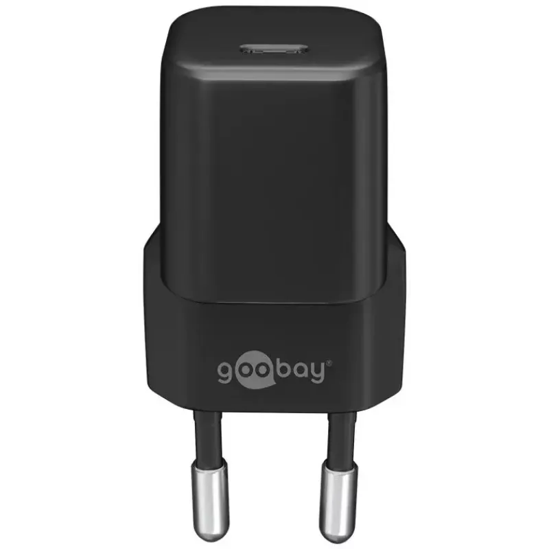 Carregador de interior Goobay 59715 preto carregamento rápido AC smartphone tablet