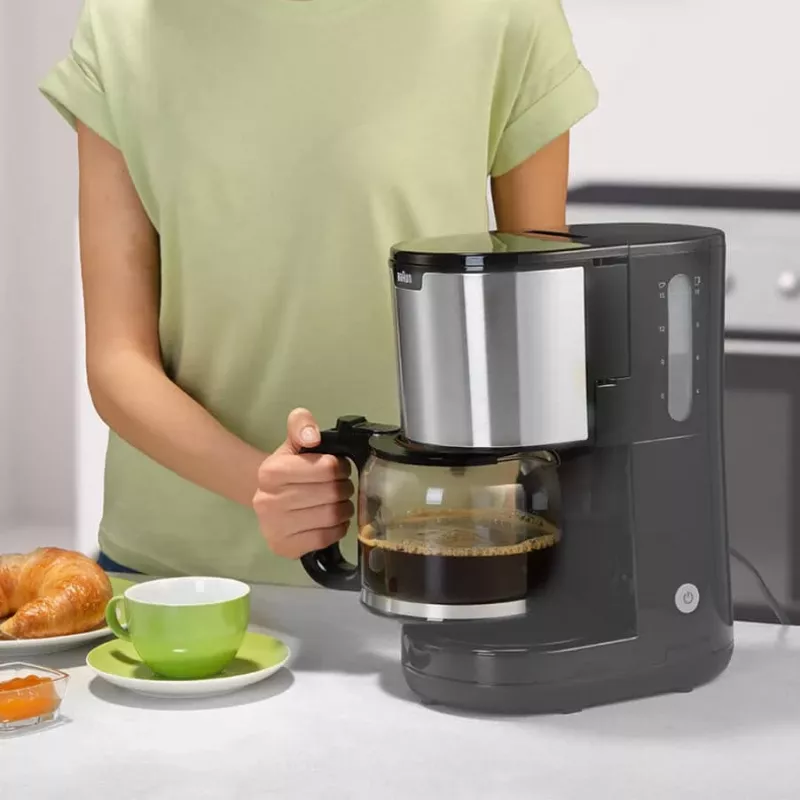 Braun PurShine KF 1500 BK Máquina de café de filtro, preto/aço inoxidável