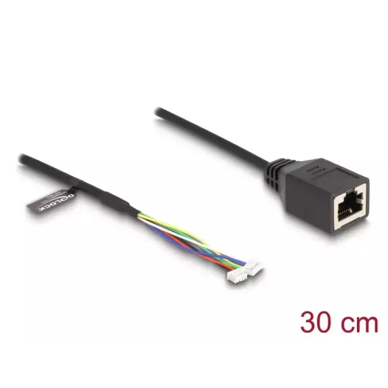 Cabo de rede DeLOCK 88007 RJ45 para 4-Pin 6-Pin Cat5e 0,3 m preto
