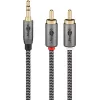 Cabo de áudio WENTRONIC Goobay 65290 — ficha jack 3,5 mm para 2×ficha RCA, 5 m, cobre, dourado, blindagem magnética