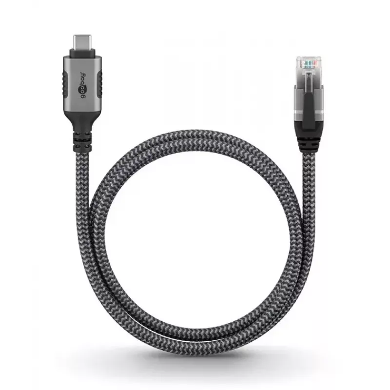Adaptador Goobay USB-C para RJ-45 10m preto prateado