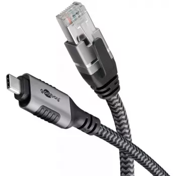 Adaptador Goobay USB-C para RJ-45 10m preto prateado